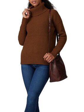 Lauren by Ralph Lauren XL Brown Waffle Knit Turtleneck